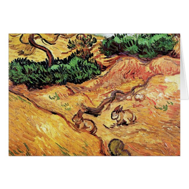 Vincent Van Gogh - Field With Two Rabbits Fine Art (Front Horizontal)