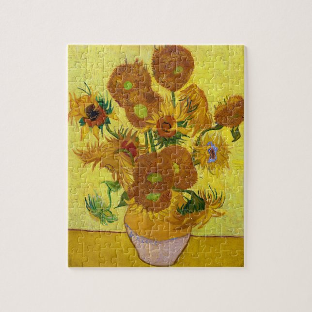 Vincent Van Gogh Fifteen Sunflowers In a Vase Art Jigsaw Puzzle (Vertical)