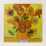 Vincent Van Gogh Fifteen Sunflowers In a Vase Art Jigsaw Puzzle<br><div class="desc">Vincent Van Gogh Fifteen Sunflowers In a Vase Art Jigsaw Puzzle.</div>
