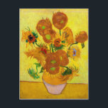 Vincent Van Gogh Fifteen Sunflowers In a Vase Art Postcard<br><div class="desc">Vincent Van Gogh Fifteen Sunflowers In a Vase Art Postcard</div>