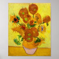 Vincent Van Gogh Fifteen Sunflowers In a Vase Art