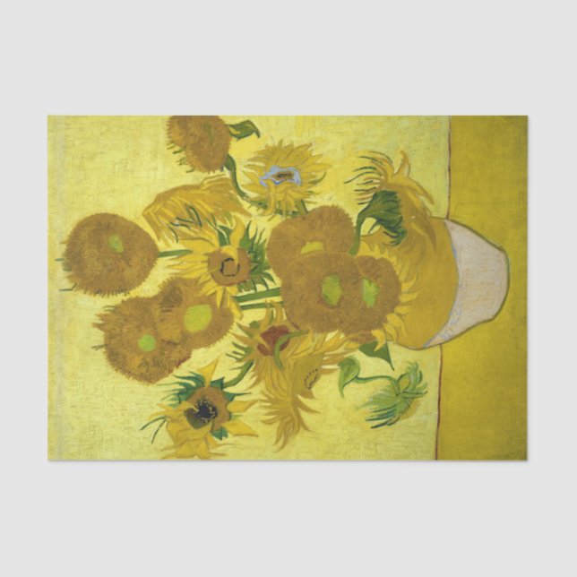Vincent Van Gogh Fifteen Sunflowers In A Vase Tissue Paper (Front)