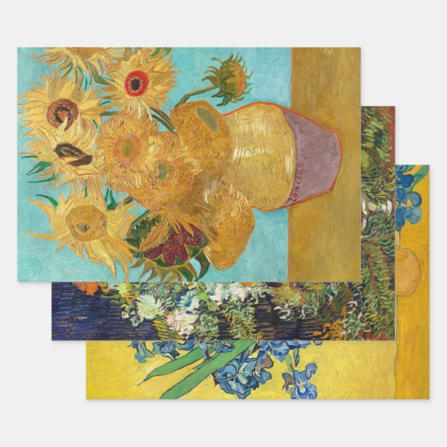Vincent Van Gogh Fine Art Decoupage  Wrapping Paper Sheet (Set)