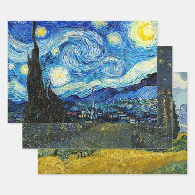 Vincent Van Gogh Fine Art Decoupage  Wrapping Paper Sheet (Set)