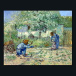 Vincent van Gogh First Steps, after Millet Poster<br><div class="desc">A child takes her first steps in a garden as painted by Vincent van Gogh.</div>