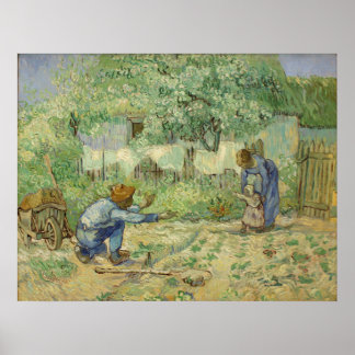 Vincent van Gogh First Steps, after Millet Poster