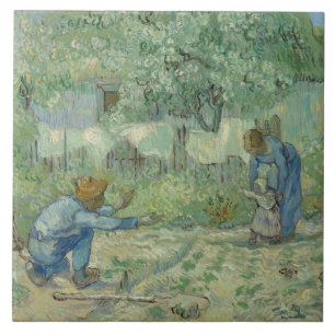 Vincent van Gogh - First Steps, after Millet Tile
