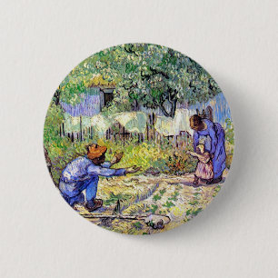 Vincent Van Gogh - First Steps - Father's Day Art 6 Cm Round Badge