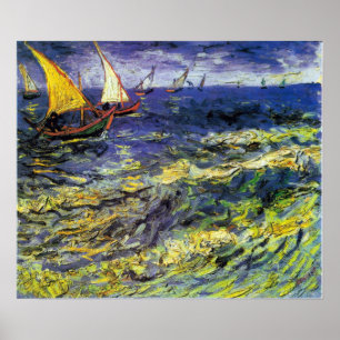 Vincent van Gogh Fishing Boats at Saintes-Maries Poster