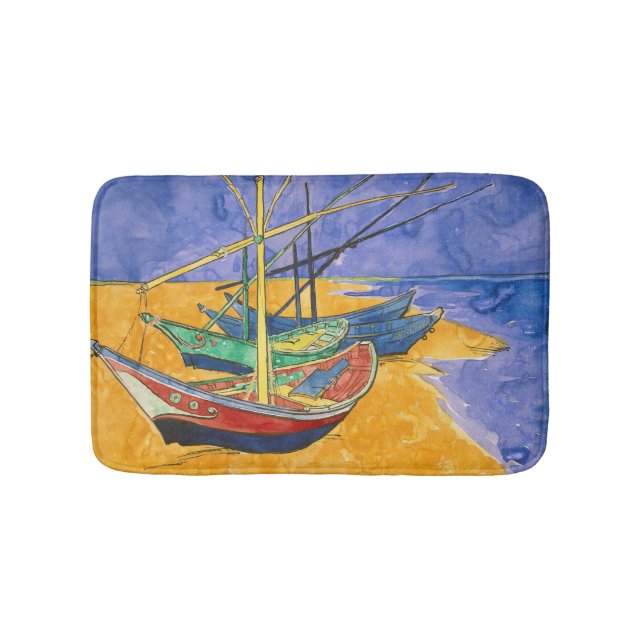 Vincent van Gogh - Fishing Boats on the Beach Bath Mat (Front)
