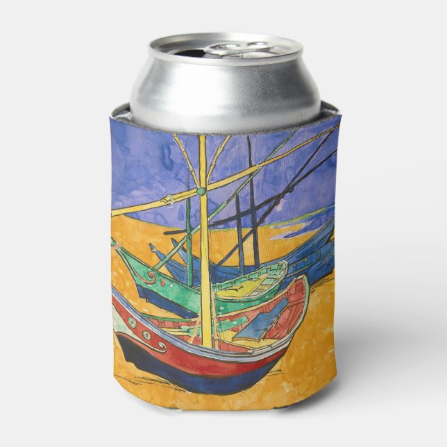 Vincent van Gogh - Fishing Boats on the Beach Can Cooler (Can Front)