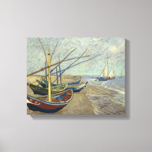 Vincent van Gogh - Fishing Boats on the Beach Canvas Print (Front)