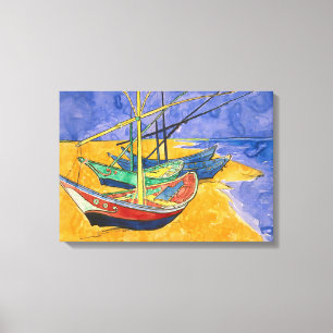 Vincent van Gogh - Fishing Boats on the Beach Canvas Print