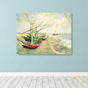 Vincent van Gogh - Fishing Boats on the Beach Canvas Print