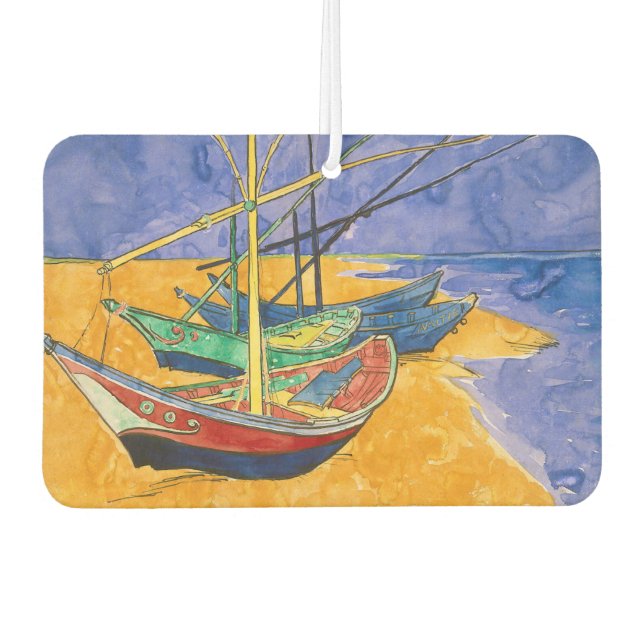 Vincent van Gogh - Fishing Boats on the Beach Car Air Freshener (Front)