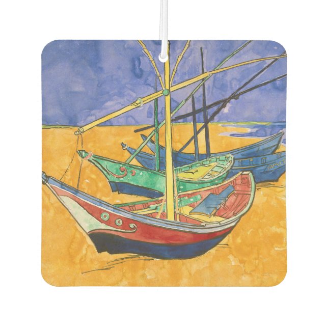 Vincent van Gogh - Fishing Boats on the Beach Car Air Freshener (Front)