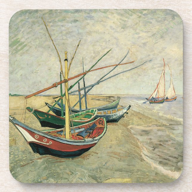 Vincent van Gogh - Fishing Boats on the Beach Coaster (Front)