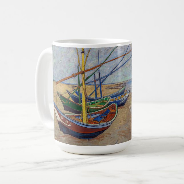 Vincent van Gogh - Fishing Boats on the Beach Coffee Mug (Front Left)