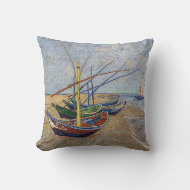 Vincent van Gogh - Fishing Boats on the Beach Cushion (Front)