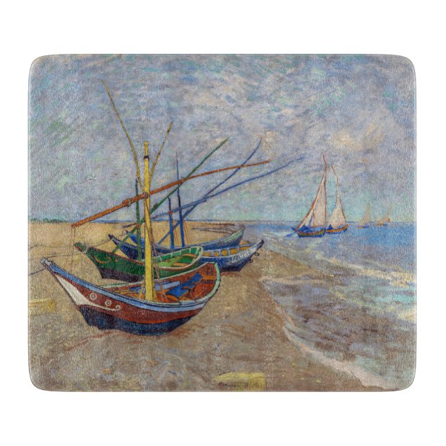 Vincent van Gogh - Fishing Boats on the Beach Cutting Board (Front)