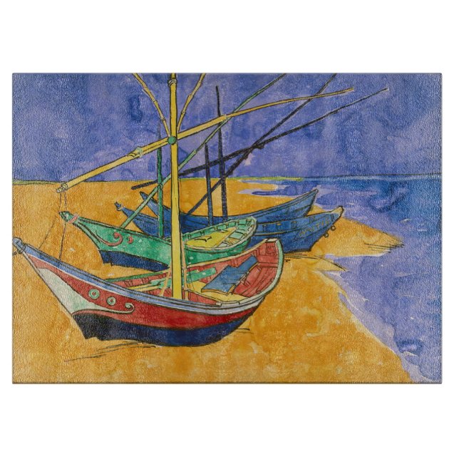 Vincent van Gogh - Fishing Boats on the Beach Cutting Board (Front)