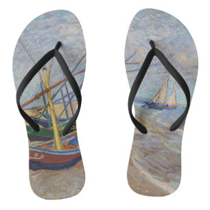 Vincent van Gogh - Fishing Boats on the Beach Flip Flops