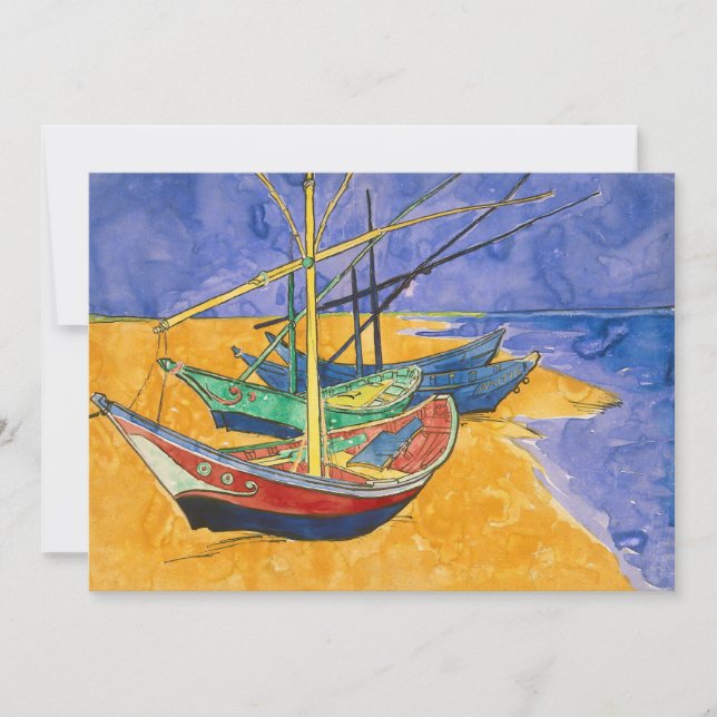Vincent van Gogh - Fishing Boats on the Beach Invitation (Front)