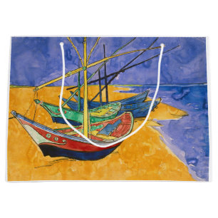 Vincent van Gogh - Fishing Boats on the Beach Large Gift Bag
