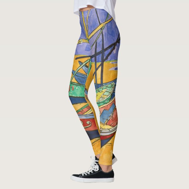 Vincent van Gogh - Fishing Boats on the Beach Leggings (Left)