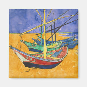 Vincent van Gogh - Fishing Boats on the Beach Magnet