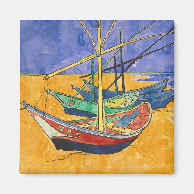 Vincent van Gogh - Fishing Boats on the Beach Magnet (Front)