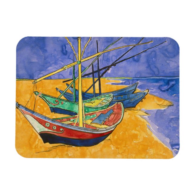 Vincent van Gogh - Fishing Boats on the Beach Magnet (Horizontal)