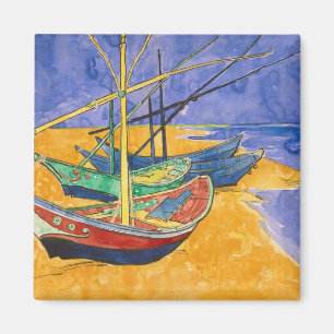 Vincent van Gogh   Fishing Boats on the Beach Magnet