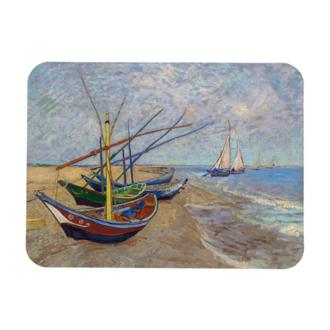 Vincent van Gogh - Fishing Boats on the Beach Magnet (Horizontal)