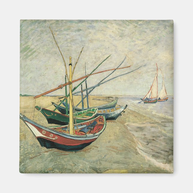 Vincent van Gogh - Fishing Boats on the Beach Magnet (Front)