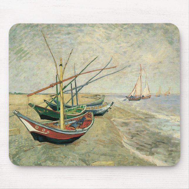 Vincent van Gogh - Fishing Boats on the Beach Mouse Mat (Front)