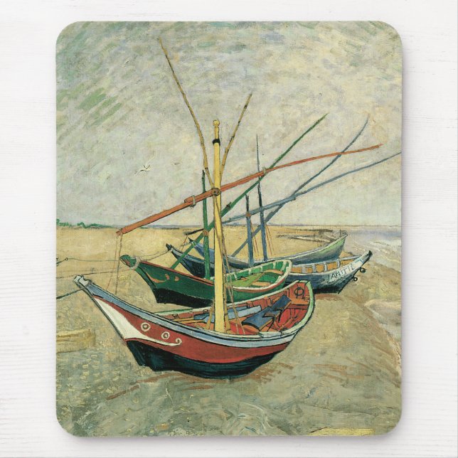 Vincent van Gogh - Fishing Boats on the Beach Mouse Mat (Front)