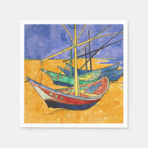Vincent van Gogh - Fishing Boats on the Beach Napkin