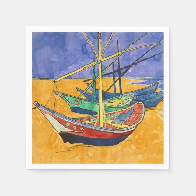 Vincent van Gogh - Fishing Boats on the Beach Napkin (Front)