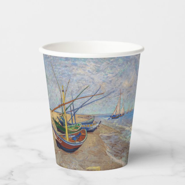 Vincent van Gogh - Fishing Boats on the Beach Paper Cups (Front)