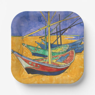 Vincent van Gogh - Fishing Boats on the Beach Paper Plate