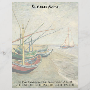 Vincent van Gogh - Fishing Boats on the Beach Personalized Letterhead