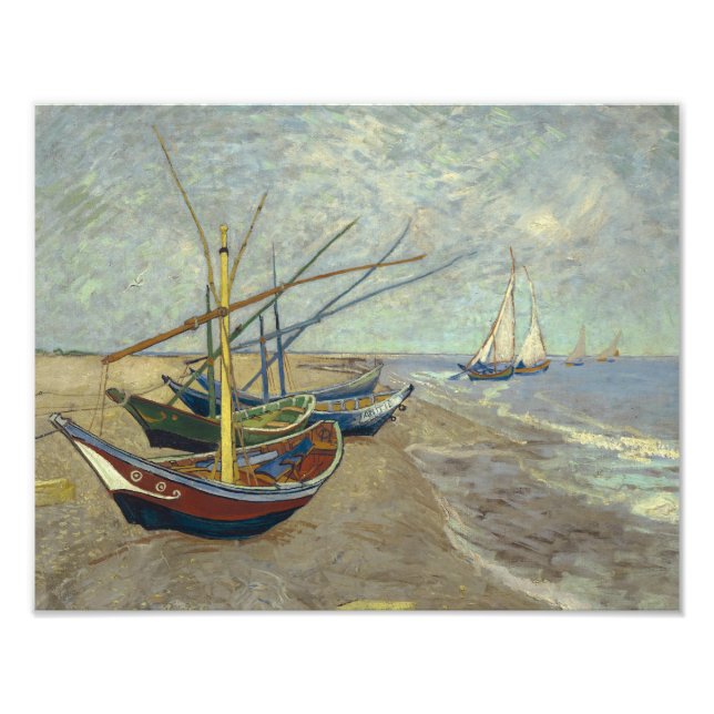 Vincent van Gogh - Fishing Boats on the Beach Photo Print (Front)