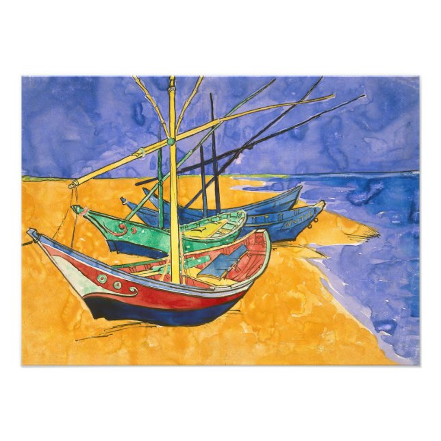 Vincent van Gogh - Fishing Boats on the Beach Photo Print (Front)