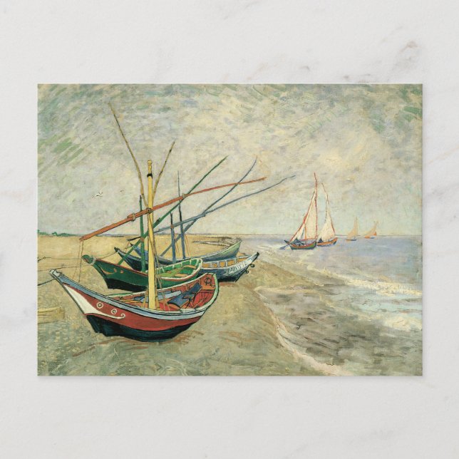 Vincent van Gogh - Fishing Boats on the Beach Postcard (Front)