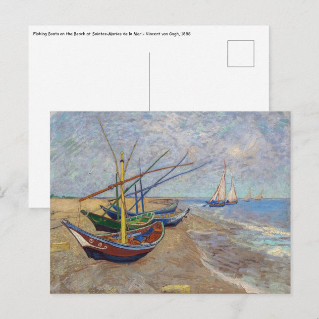 Vincent van Gogh - Fishing Boats on the Beach Postcard (Front/Back)