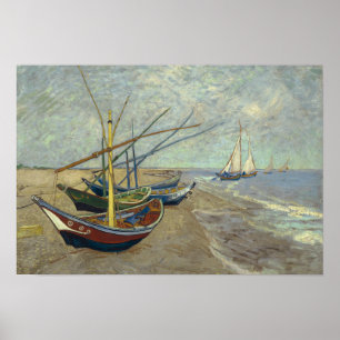 Vincent van Gogh - Fishing Boats on the Beach Poster