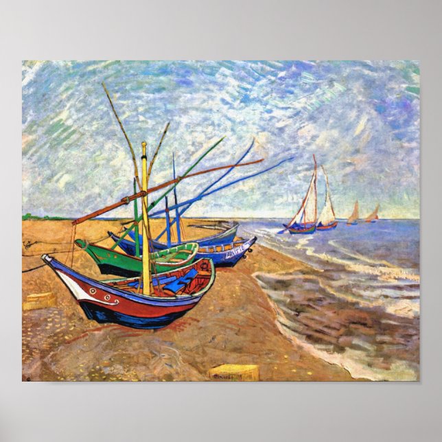 Vincent Van Gogh - Fishing Boats On The Beach Poster (Front)