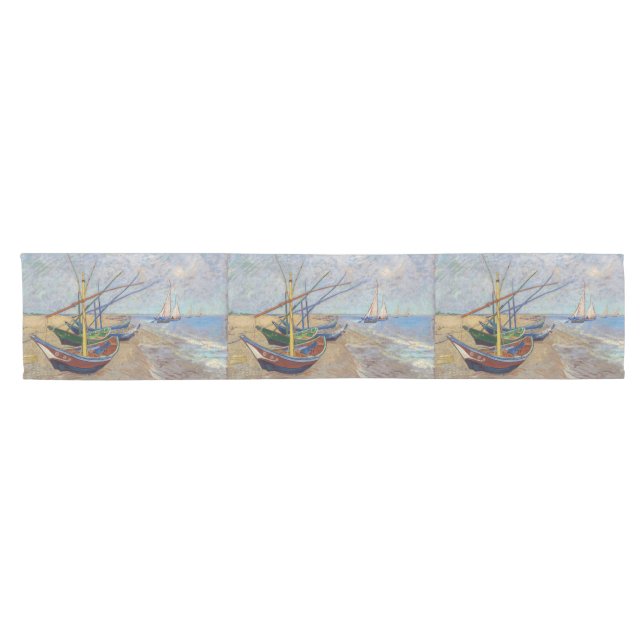 Vincent van Gogh - Fishing Boats on the Beach Short Table Runner (Horizontal)