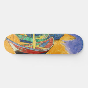 Vincent van Gogh - Fishing Boats on the Beach Skateboard